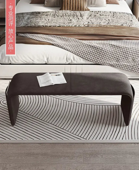 GANGETIC AGE Valdemar Sleek Luxury Saddle Leather Bedroom Bench from GANGETIC AGE