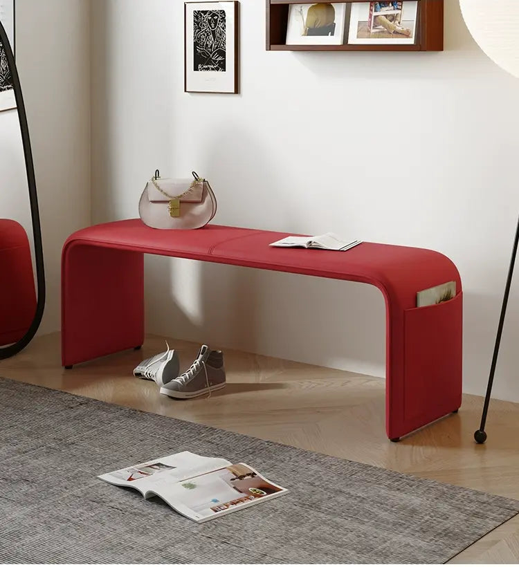 GANGETIC AGE Valdemar Sleek Luxury Saddle Leather Bedroom Bench from GANGETIC AGE