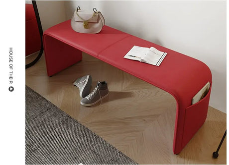GANGETIC AGE Valdemar Sleek Luxury Saddle Leather Bedroom Bench from GANGETIC AGE