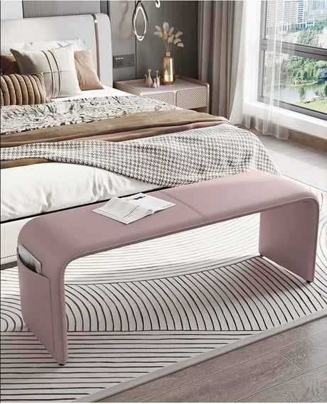 GANGETIC AGE Valdemar Sleek Luxury Saddle Leather Bedroom Bench from GANGETIC AGE
