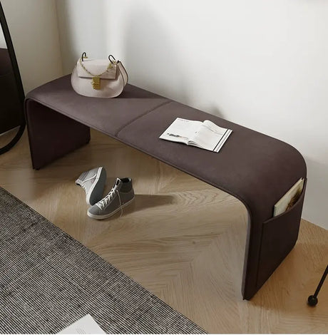 GANGETIC AGE Valdemar Sleek Luxury Saddle Leather Bedroom Bench from GANGETIC AGE