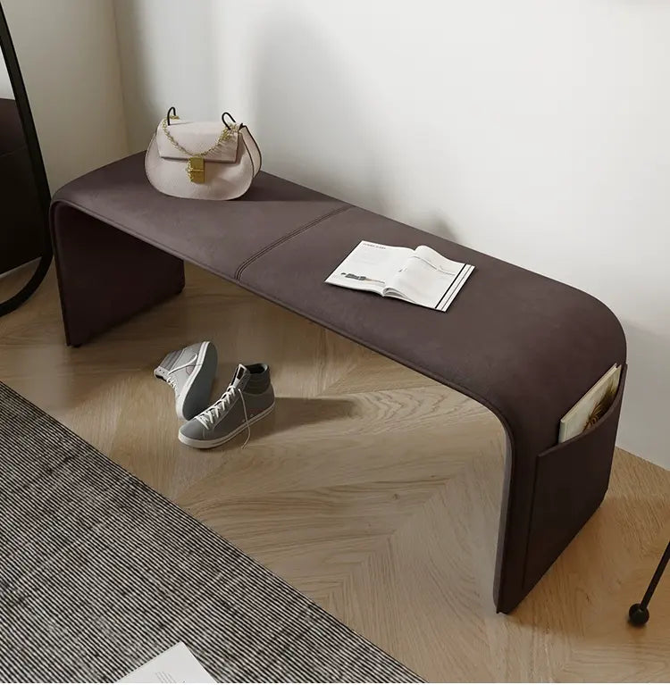 GANGETIC AGE Valdemar Sleek Luxury Saddle Leather Bedroom Bench from GANGETIC AGE