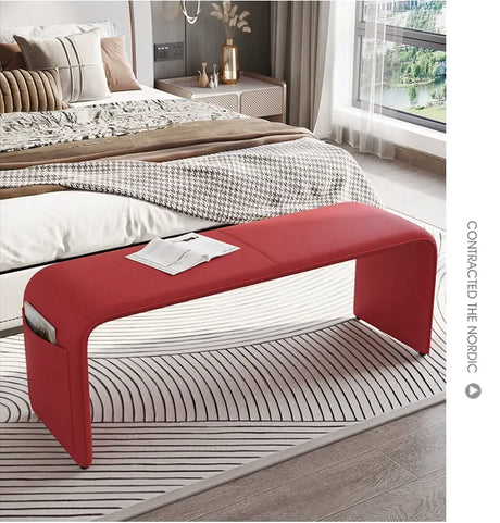 GANGETIC AGE Valdemar Sleek Luxury Saddle Leather Bedroom Bench from GANGETIC AGE