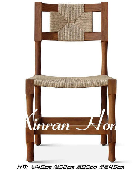 GENJI Aeliana Nordic Retro Design Solid Wood Dining Chair from GENJI