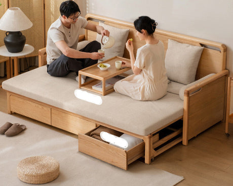 GENJI Akiko Versatile Natural Wood Foldable Sofa from GENJI