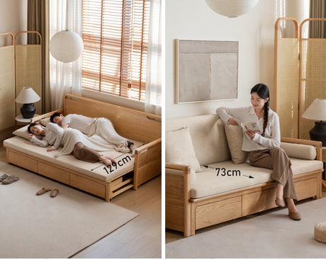 GENJI Akiko Versatile Natural Wood Foldable Sofa from GENJI