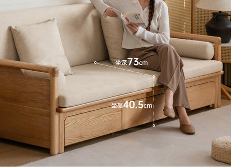 GENJI Akiko Versatile Natural Wood Foldable Sofa from GENJI