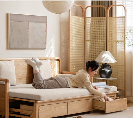 GENJI Akiko Versatile Natural Wood Foldable Sofa from GENJI