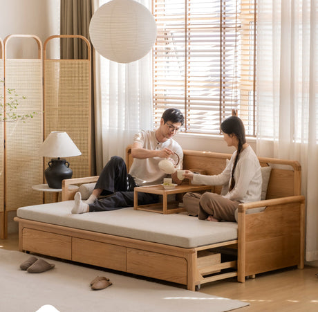 GENJI Akiko Versatile Natural Wood Foldable Sofa from GENJI