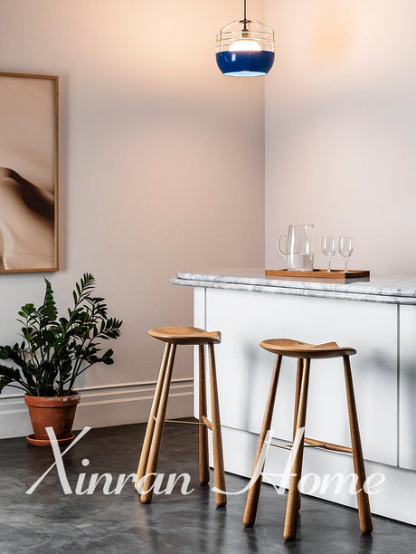 GENJI Amara Elegant Solid Wood Bar Stool from GENJI