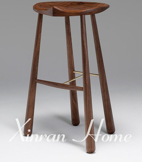 GENJI Amara Elegant Solid Wood Bar Stool from GENJI