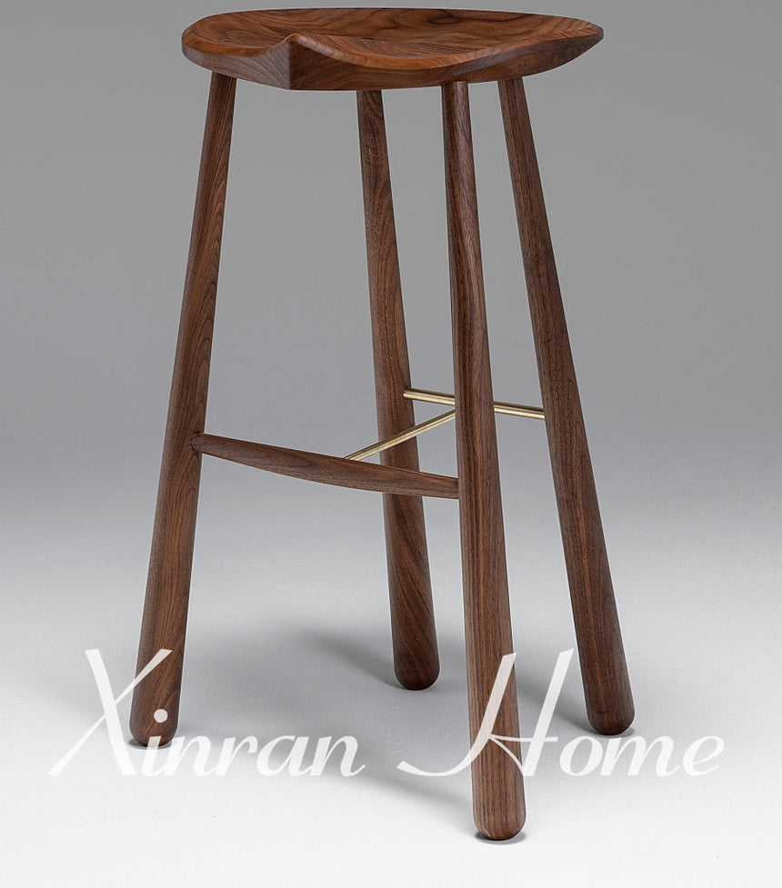 GENJI Amara Elegant Solid Wood Bar Stool from GENJI