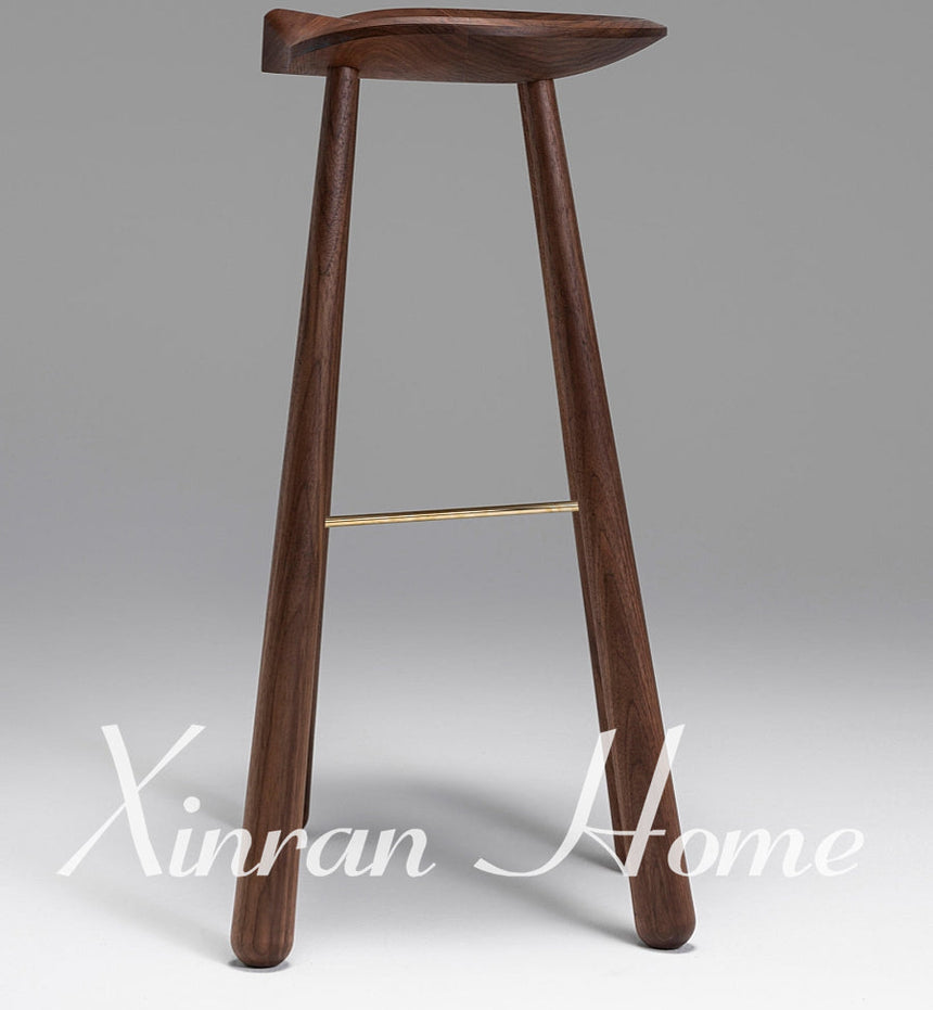 GENJI Amara Elegant Solid Wood Bar Stool from GENJI