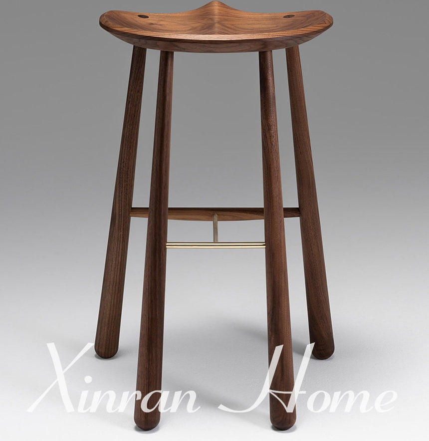 GENJI Amara Elegant Solid Wood Bar Stool from GENJI