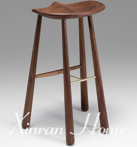 GENJI Amara Elegant Solid Wood Bar Stool from GENJI