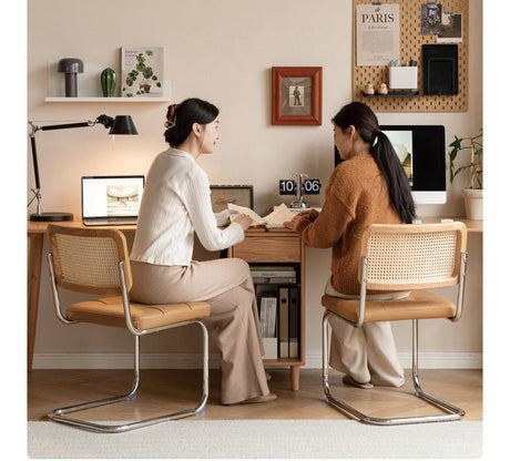 GENJI Amara Sleek Solid Wood Double Desk Bookcase from GENJI