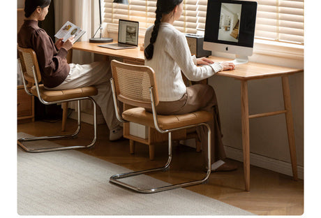 GENJI Amara Sleek Solid Wood Double Desk Bookcase from GENJI