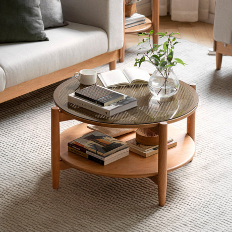 GENJI Amaya Rustic Solidwood & Vine Combination Coffee Table from GENJI