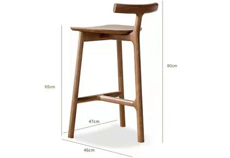 GENJI Araceli Sleek Ashwood Bar Stool - Lightweight Luxury Design from GENJI