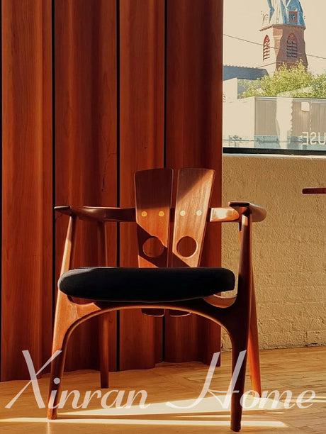 GENJI Aracely Retro Solid Wood Dining Chair from GENJI
