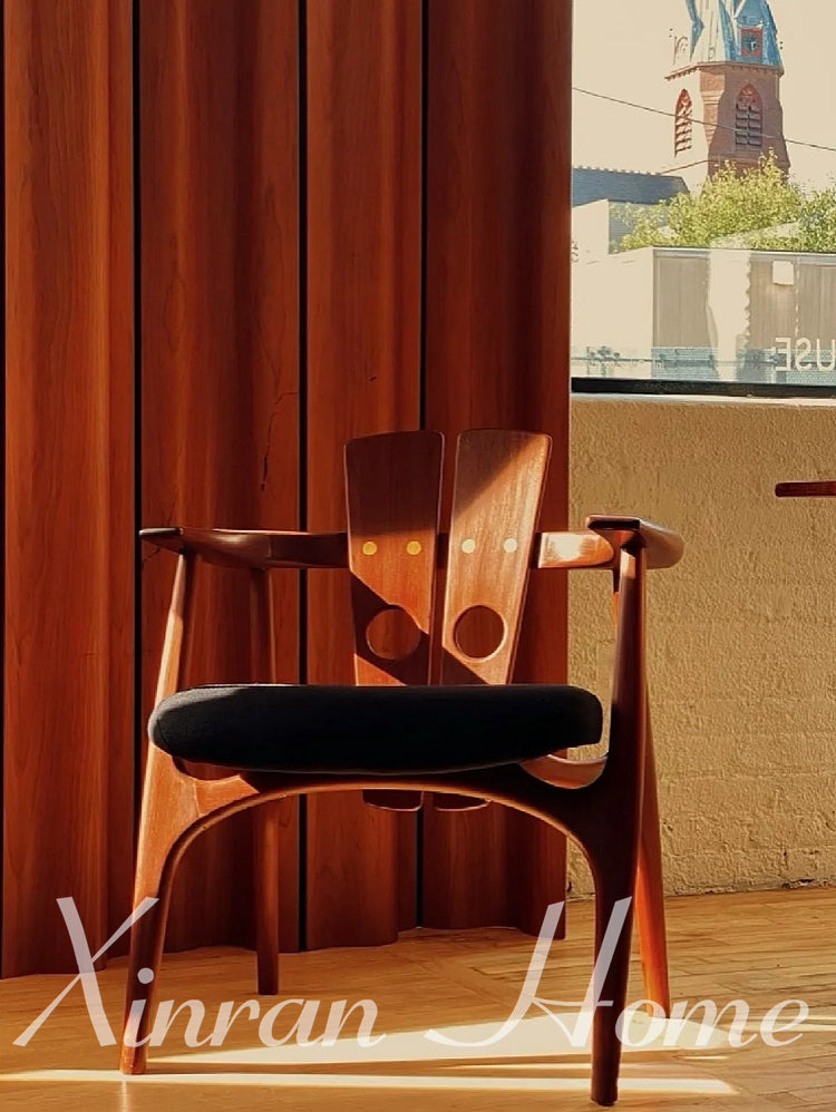 GENJI Aracely Retro Solid Wood Dining Chair from GENJI