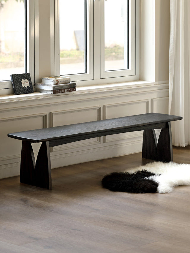GENJI Arakawa Rustic Solid Wood Dining Bench from GENJI
