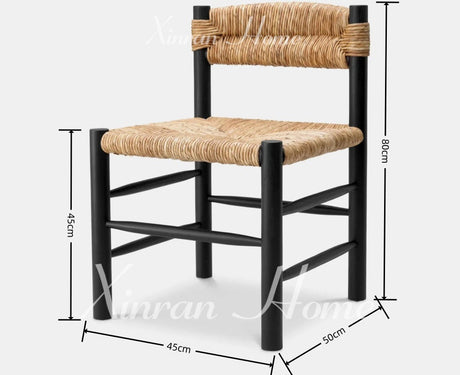 GENJI Athenia Rustic Comfortable Solid Wood Dining Chair from GENJI