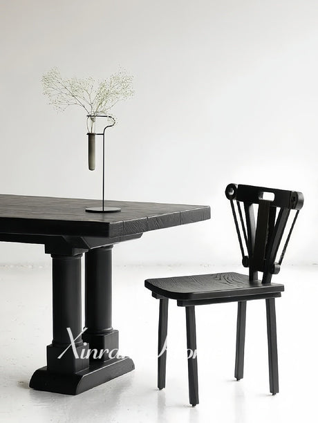 GENJI Elysia Retro Solid Wood Dining Chair - Stylish Home & Office Design from GENJI