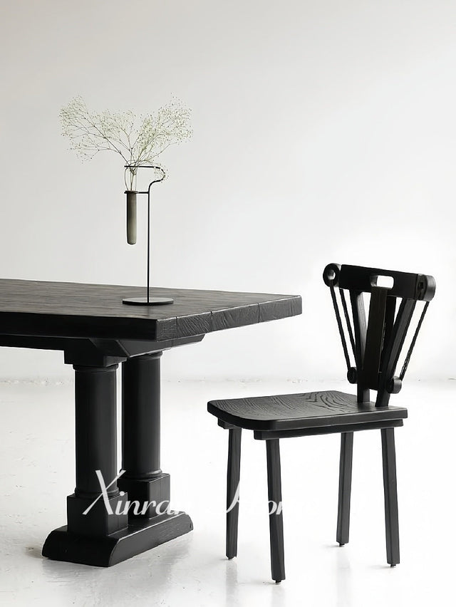 GENJI Elysia Retro Solid Wood Dining Chair - Stylish Home & Office Design from GENJI