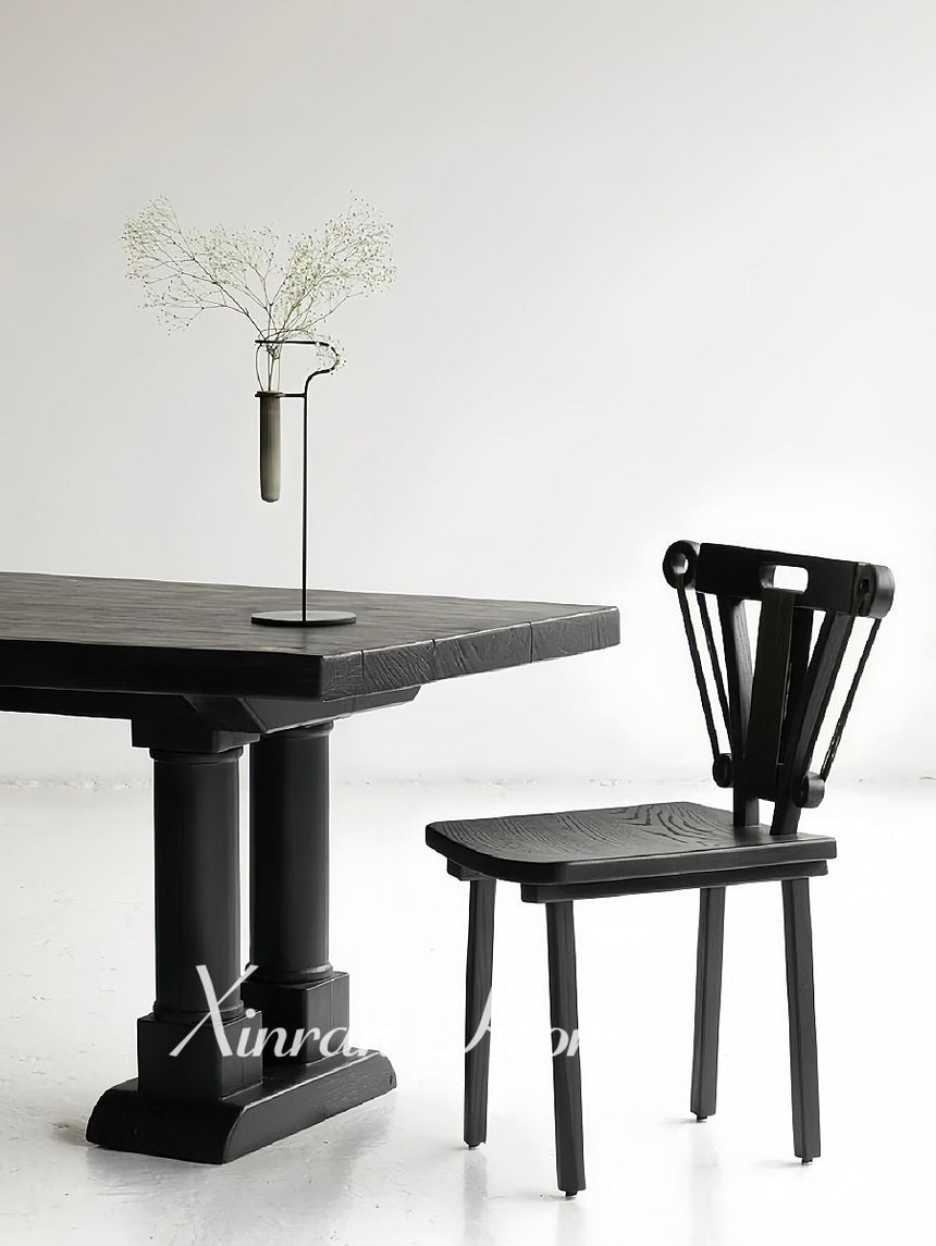 GENJI Elysia Retro Solid Wood Dining Chair - Stylish Home & Office Design from GENJI