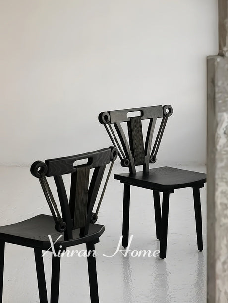 GENJI Elysia Retro Solid Wood Dining Chair - Stylish Home & Office Design from GENJI