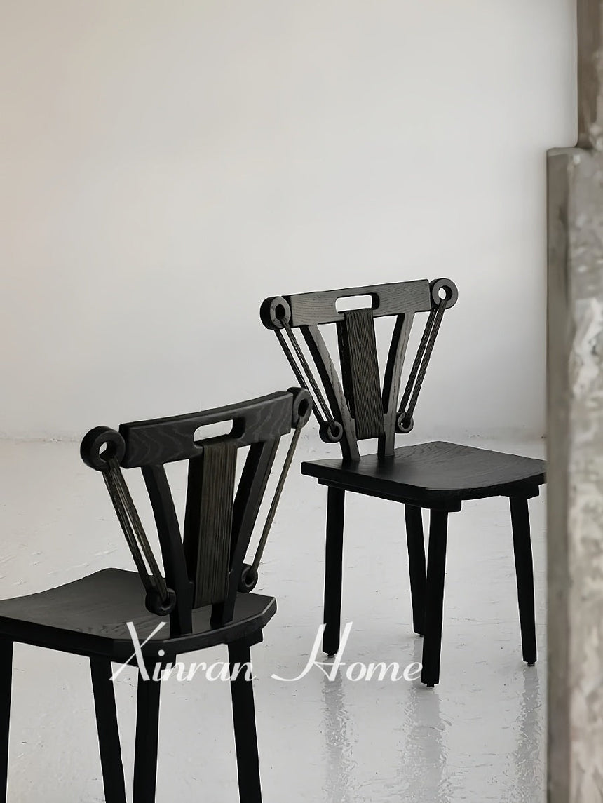 GENJI Elysia Retro Solid Wood Dining Chair - Stylish Home & Office Design from GENJI