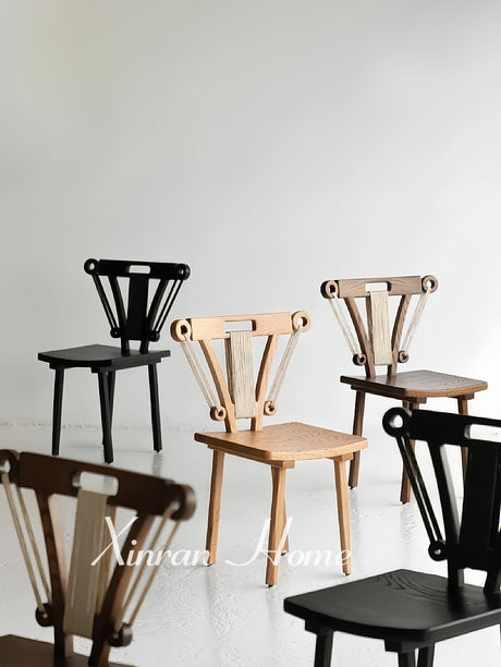 GENJI Elysia Retro Solid Wood Dining Chair - Stylish Home & Office Design from GENJI