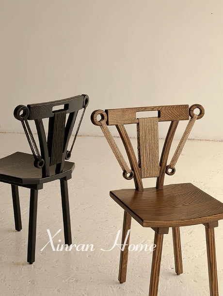 GENJI Elysia Retro Solid Wood Dining Chair - Stylish Home & Office Design from GENJI