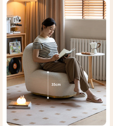 GENJI Emory Modern Light Luxury Lambskin Single Chair from GENJI