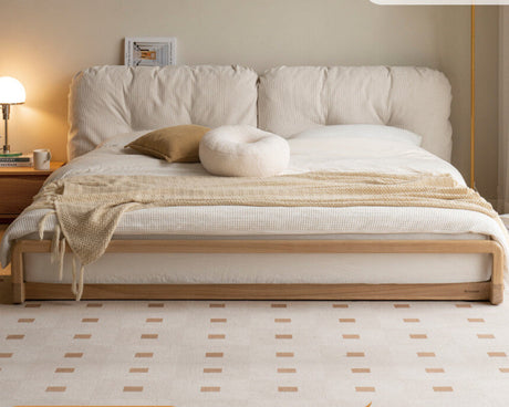 GENJI Harukaze Elegant Cream Solid Wood Double Bed from GENJI