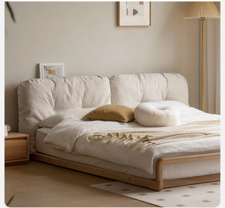 GENJI Harukaze Elegant Cream Solid Wood Double Bed from GENJI