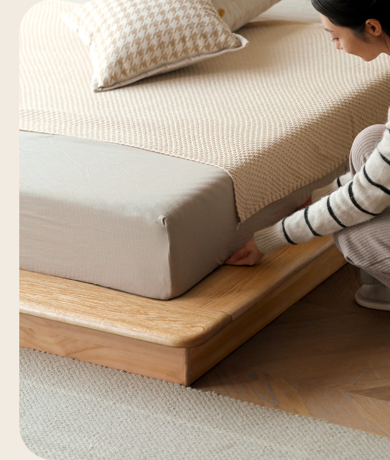 GENJI Harukaze Minimalist Solid Wood Platform Bed from GENJI
