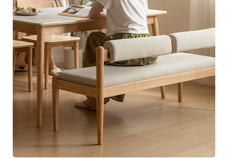 GENJI Haruki Elegant Solid Oak Dining Bench from GENJI