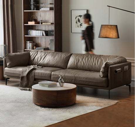 GENJI Haruki Luxurious Leather Down Sofa from GENJI