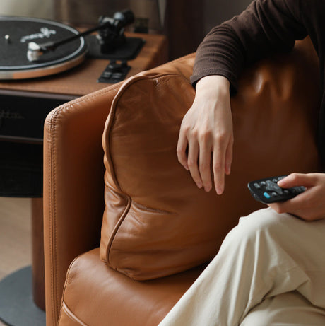 GENJI Haruki Luxurious Leather Down Sofa from GENJI