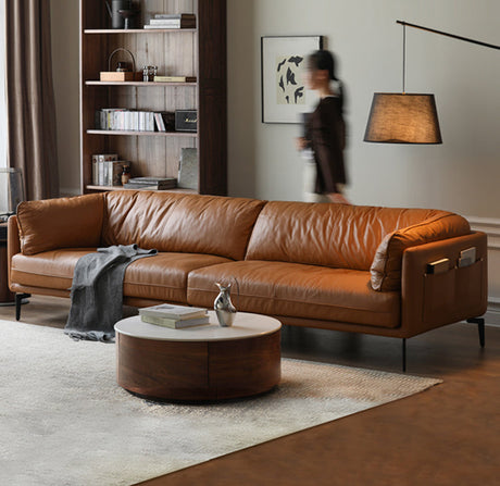 GENJI Haruki Luxurious Leather Down Sofa from GENJI