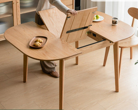 GENJI Haruki Rustic Space-Saving Oak Dining Table from GENJI
