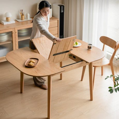 GENJI Haruki Rustic Space-Saving Oak Dining Table from GENJI