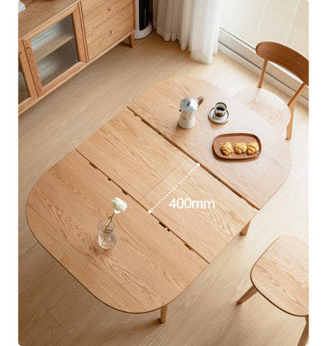 GENJI Haruki Rustic Space-Saving Oak Dining Table from GENJI