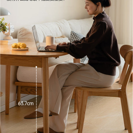 GENJI Haruki Rustic Space-Saving Oak Dining Table from GENJI