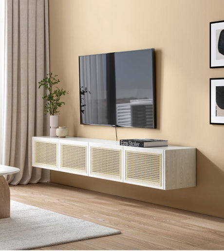 GENJI Haruto Solid Wood Cream Floating TV Cabinet from GENJI