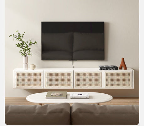 GENJI Haruto Solid Wood Cream Floating TV Cabinet from GENJI