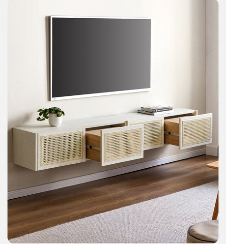 GENJI Haruto Solid Wood Cream Floating TV Cabinet from GENJI