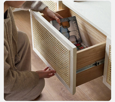 GENJI Haruto Solid Wood Cream Floating TV Cabinet from GENJI